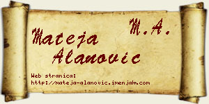 Mateja Alanović vizit kartica